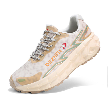 Мъжки обувки за трейл ранинг – леки и дишащи, водоустойчиви, нисък дизайн с връзки, горна част Lycra и гумена подметка за абсорбция на удара