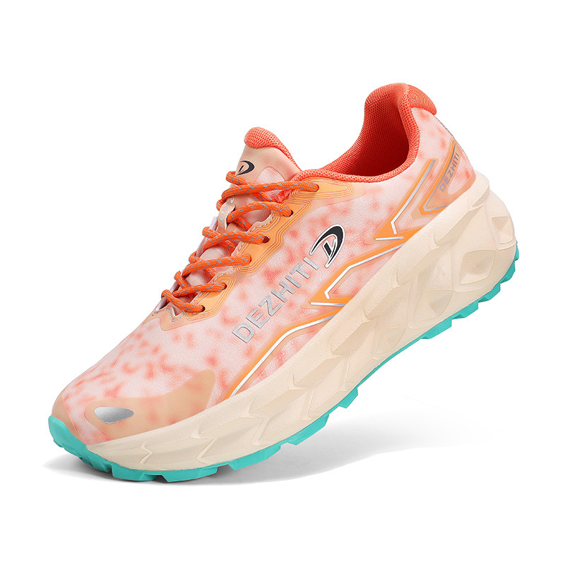 Мъжки обувки за трейл ранинг – леки и дишащи, водоустойчиви, нисък дизайн с връзки, горна част Lycra и гумена подметка за абсорбция на удара