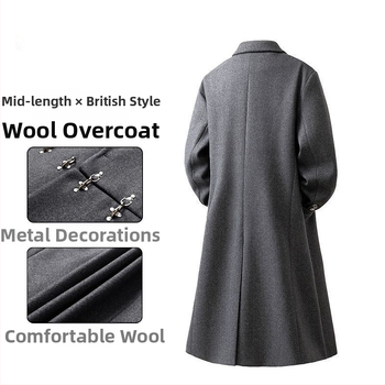 Palton Beijiang Wolf – stil european și american, lână cu păr de iepure, lungime scurtă 40-50 cm, guler tip sacou