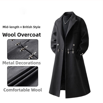 Palton Beijiang Wolf – stil european și american, lână cu păr de iepure, lungime scurtă 40-50 cm, guler tip sacou