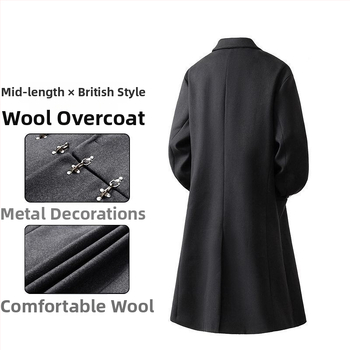 Palton Beijiang Wolf – stil european și american, lână cu păr de iepure, lungime scurtă 40-50 cm, guler tip sacou