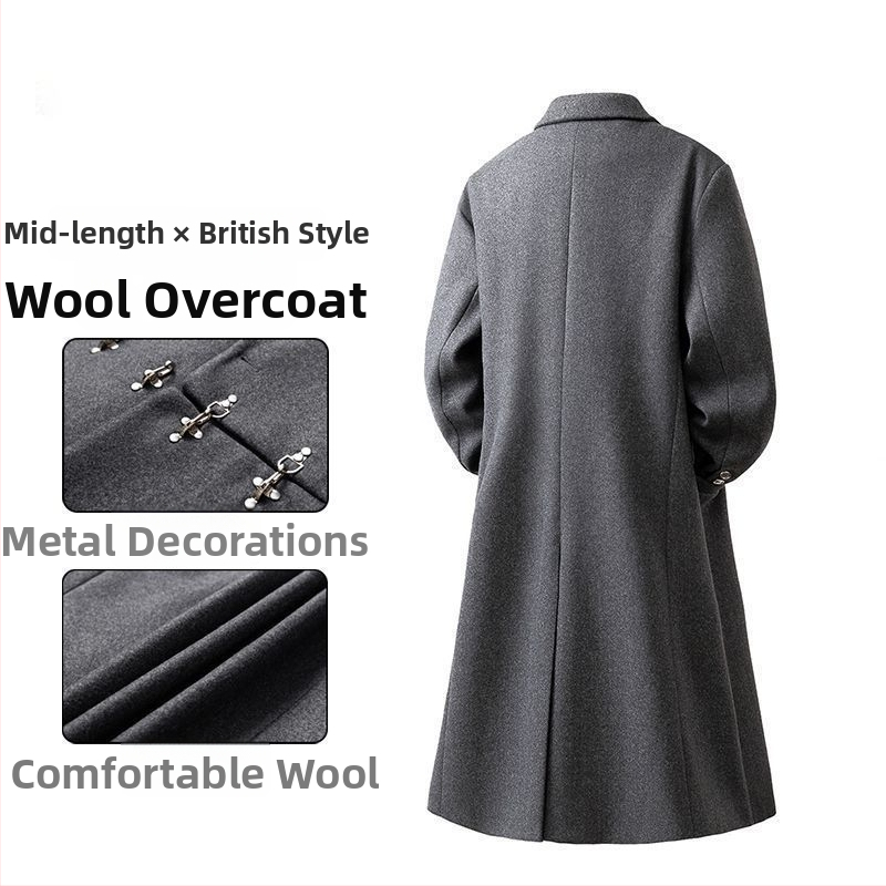 Palton Beijiang Wolf – stil european și american, lână cu păr de iepure, lungime scurtă 40-50 cm, guler tip sacou