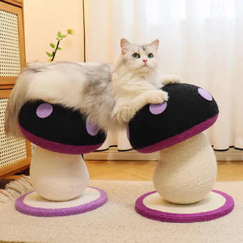 Vertikalni stup za grebanje mačaka, sisal tkanina, otporan na habanje i bez ispadanja vlakana, sladak stil, Kod proizvoda Crooked Mushroom Cat Claw Pillar