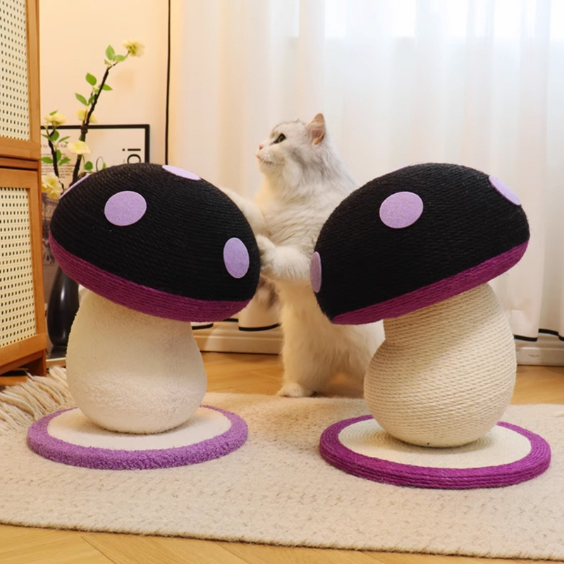 Vertikalni stup za grebanje mačaka, sisal tkanina, otporan na habanje i bez ispadanja vlakana, sladak stil, Kod proizvoda Crooked Mushroom Cat Claw Pillar