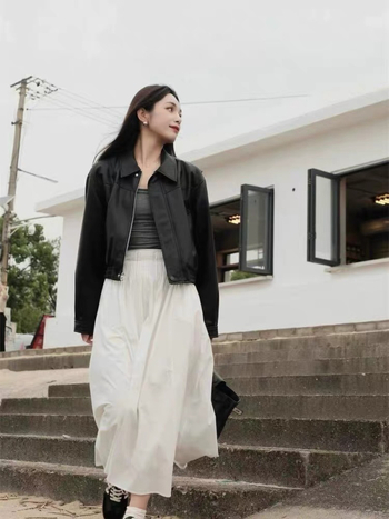 Ženska jakna od umjetne kože sa zatvaračem, ovratnik u stilu sakoa, duge rukave, poliester-mješavina