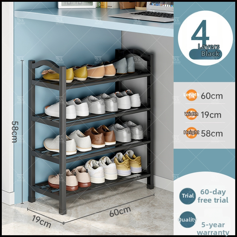 Plastový stojan na topánky Jane Laiju, 3/4/5‑poschodový, moderné viacúčelové vnútorné úložisko