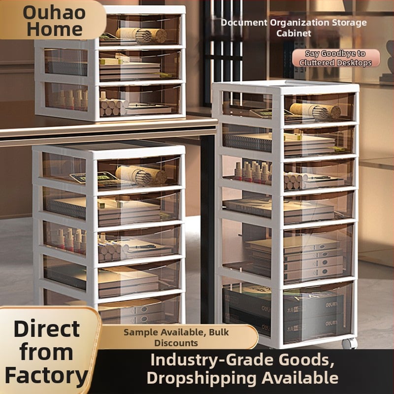 Stalak ispod stola za dokumente s 9+ slojeva — pomični, plastični, postavljen na pod