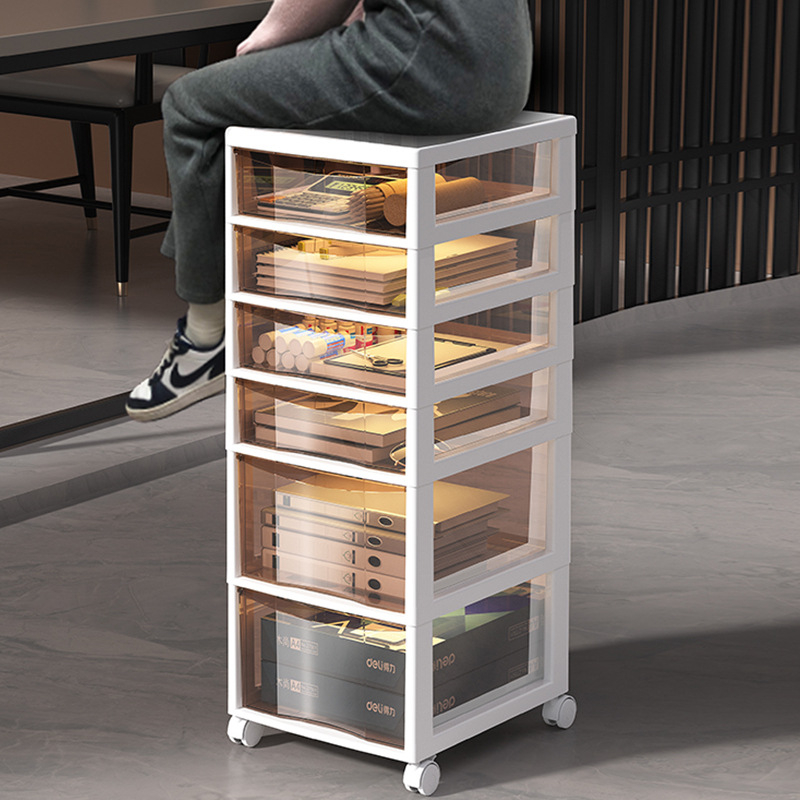 Stalak ispod stola za dokumente s 9+ slojeva — pomični, plastični, postavljen na pod