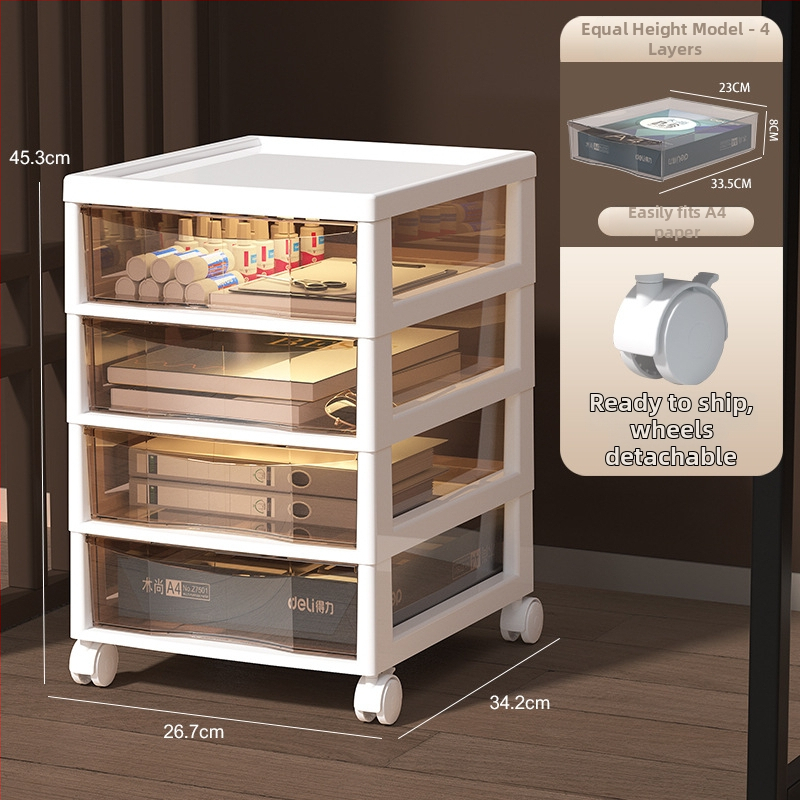 Stalak ispod stola za dokumente s 9+ slojeva — pomični, plastični, postavljen na pod