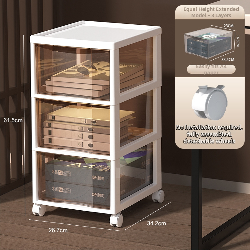 Stalak ispod stola za dokumente s 9+ slojeva — pomični, plastični, postavljen na pod