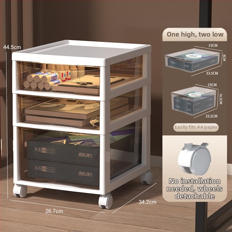 Stalak ispod stola za dokumente s 9+ slojeva — pomični, plastični, postavljen na pod