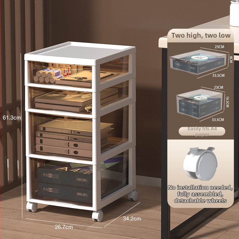 Stalak ispod stola za dokumente s 9+ slojeva — pomični, plastični, postavljen na pod