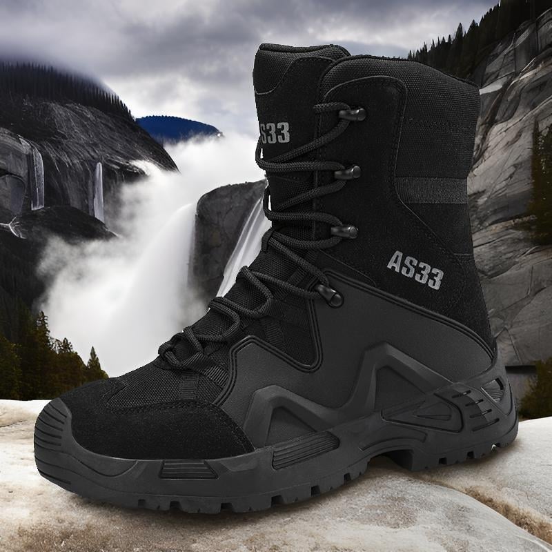 Muške planinarske tenisice: vodootporne, visoki gornji dio, protuklizna gumena potplat, gornji dio od teleće kože i Oxford platna