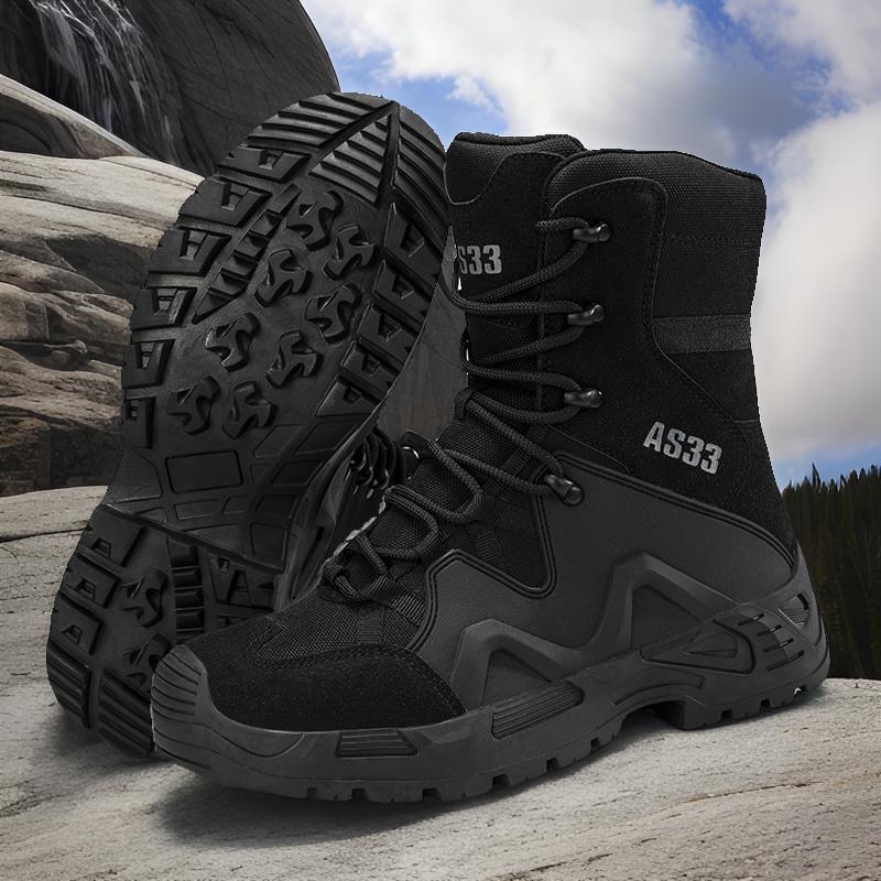 Muške planinarske tenisice: vodootporne, visoki gornji dio, protuklizna gumena potplat, gornji dio od teleće kože i Oxford platna