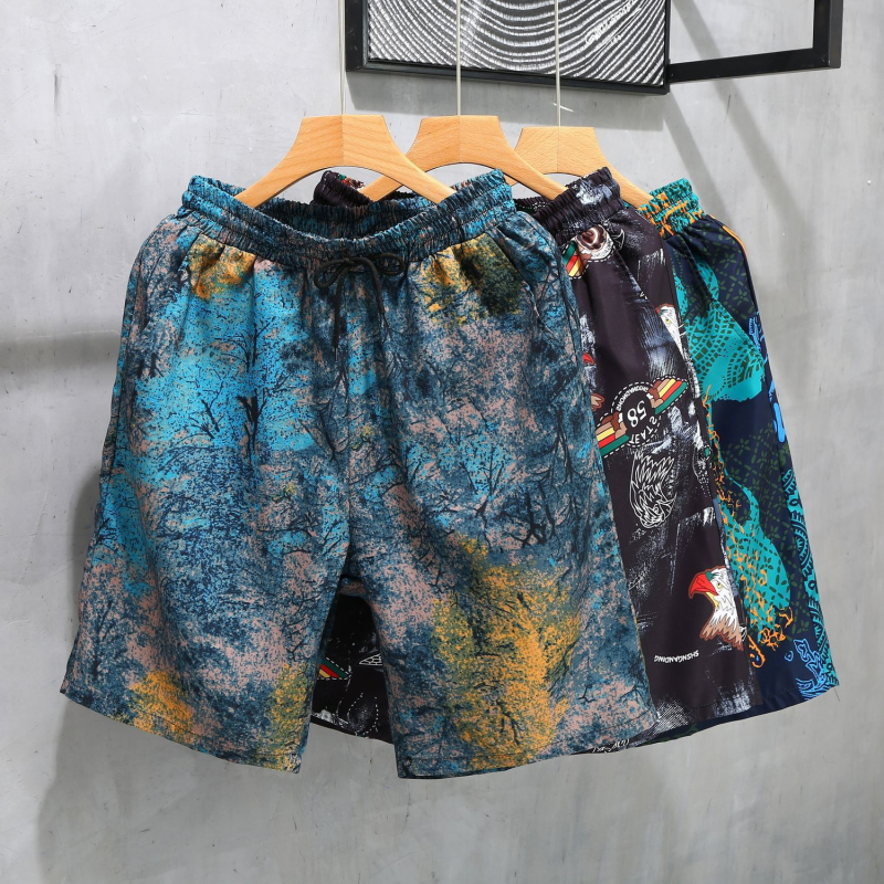 Muški ljetni sportski komplet: šorcevi i kratka majica, 100% poliester, šorcevi srednje duljine, pravi kroj, sportski stil