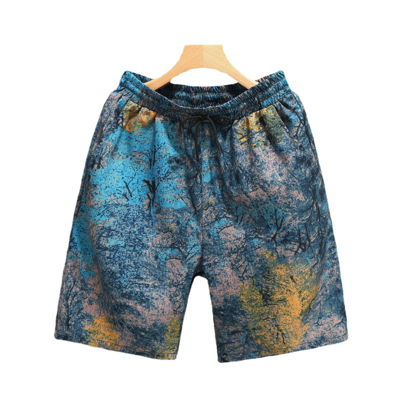 Muški ljetni sportski komplet: šorcevi i kratka majica, 100% poliester, šorcevi srednje duljine, pravi kroj, sportski stil