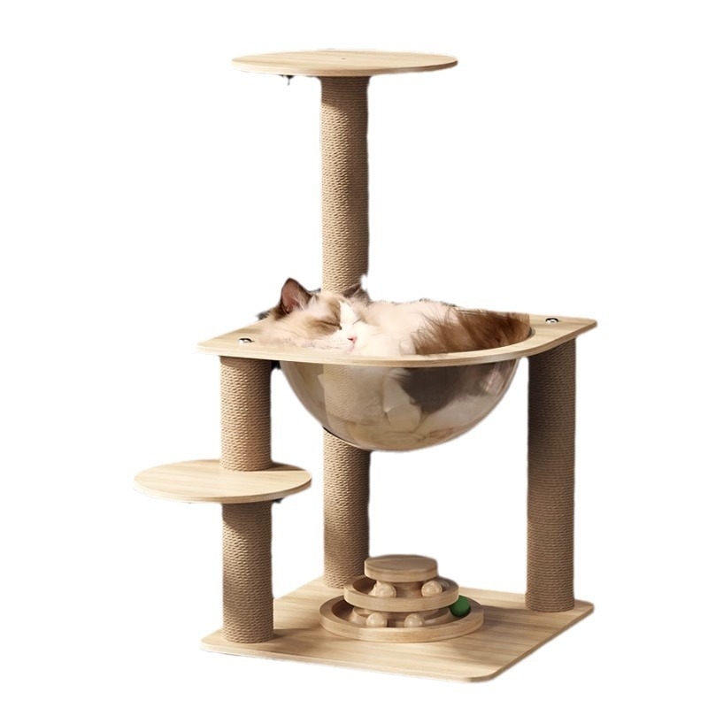 Űrkapszula alakú macskafák beépített mászókerettel és odúval (Anyag: Egyéb; Stílus: Minimalista; Márka: Nothing)