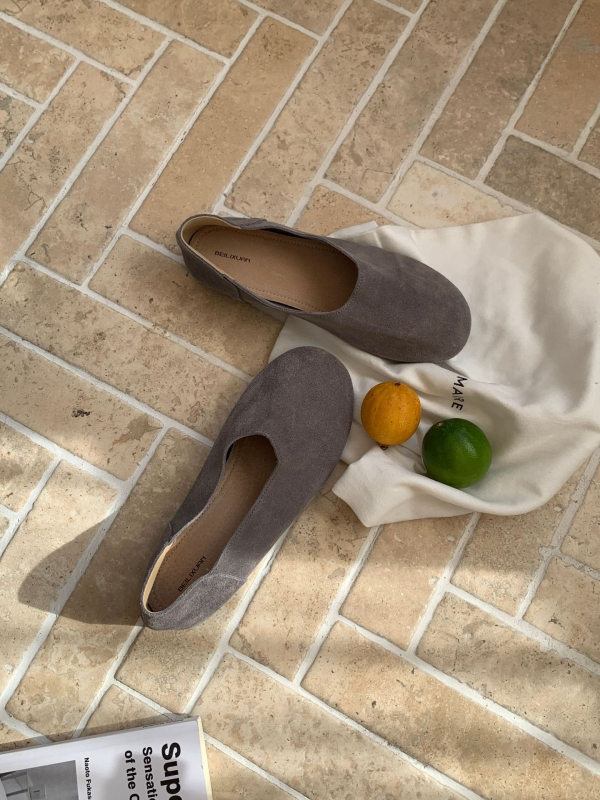 Ženske slip-on cipele s kružnim vrhom, PU gornji dio, gumeni potplat, niski dizajn