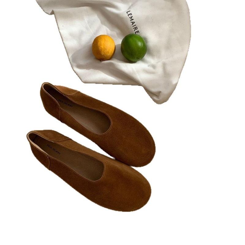 Ženske slip-on cipele s kružnim vrhom, PU gornji dio, gumeni potplat, niski dizajn