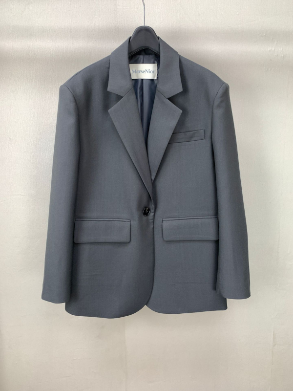 Ženski sako-kostim, labav kroj, gradski stil, poliester, zatvaranje jednim gumbom