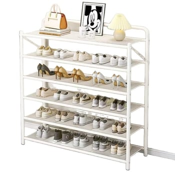 Μεταλλικός αναδιπλούμενος ραφιέρα παπουτσιών, 5 επιπέδων, επιδαπέδιος στήσιμο, κατάλληλος για αθλητικά παπούτσια, μποτάκια και ψηλά τακούνια (Μοντέλο 003)