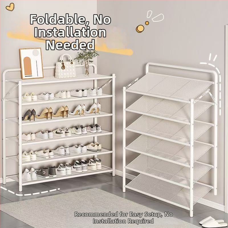 Μεταλλικός αναδιπλούμενος ραφιέρα παπουτσιών, 5 επιπέδων, επιδαπέδιος στήσιμο, κατάλληλος για αθλητικά παπούτσια, μποτάκια και ψηλά τακούνια (Μοντέλο 003)