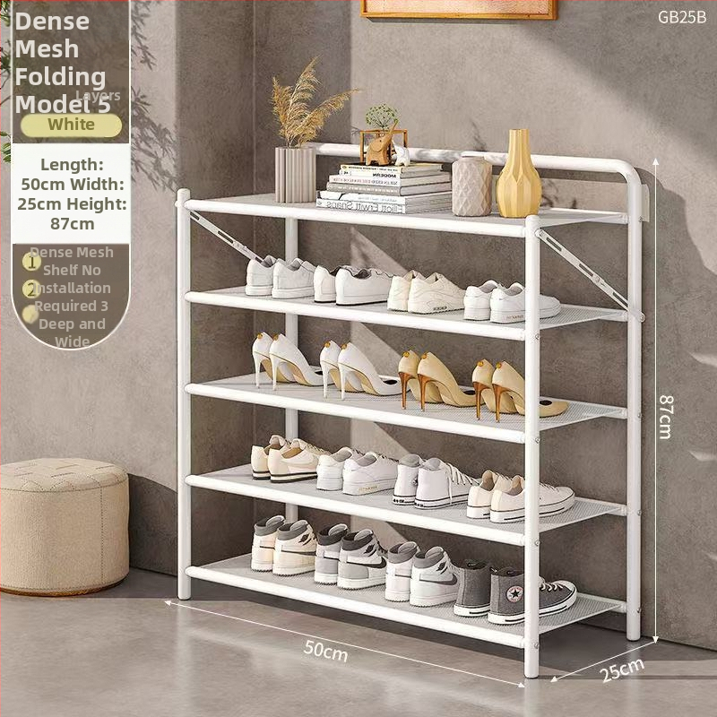 Μεταλλικός αναδιπλούμενος ραφιέρα παπουτσιών, 5 επιπέδων, επιδαπέδιος στήσιμο, κατάλληλος για αθλητικά παπούτσια, μποτάκια και ψηλά τακούνια (Μοντέλο 003)