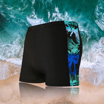 Muške kupaće šorceve s printsom, s mrežastom podstavom, poliester, 180 g, stil briefs/boxer, za plivanje