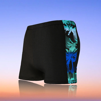 Muške kupaće šorceve s printsom, s mrežastom podstavom, poliester, 180 g, stil briefs/boxer, za plivanje