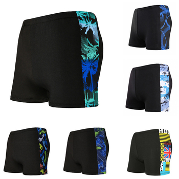 Muške kupaće šorceve s printsom, s mrežastom podstavom, poliester, 180 g, stil briefs/boxer, za plivanje