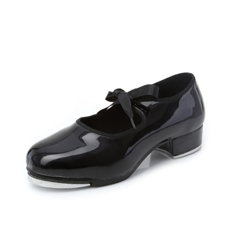 Ženske tap plesne cipele, stil vrpce, gornji dio od sintetičke kože, gumena potplat, moderni ples