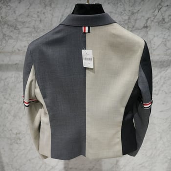Ženski vuneni-blend sako-kostim, 30–50% vuna; jednostruki kopčanje s reverom; normalna duljina (50–65 cm); japansko-korejski ležerni stil