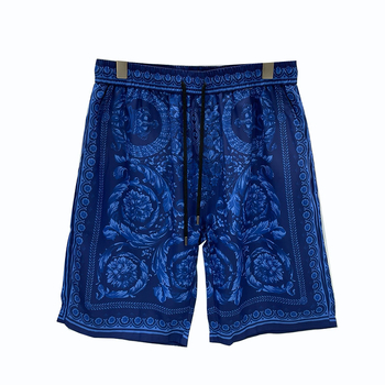 Muške plažne hlače s digitalnim printom, uzorak razlomljenih cvjetova, 80% poliester