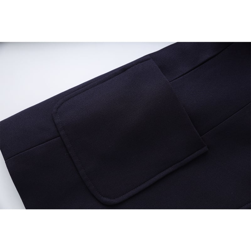 Женски втален сако с бродерия, яка на сакото, дълги ръкави, едно копче — есен 2025