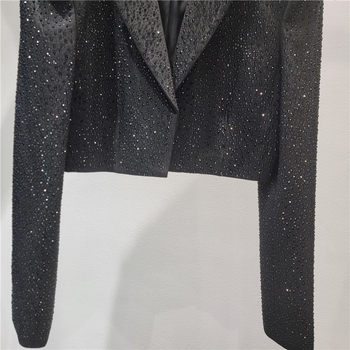 Ženski blejzer, Slim Fit, ovratnik tip blejzer, dugi rukavi, jednobojni uzorak, poliester