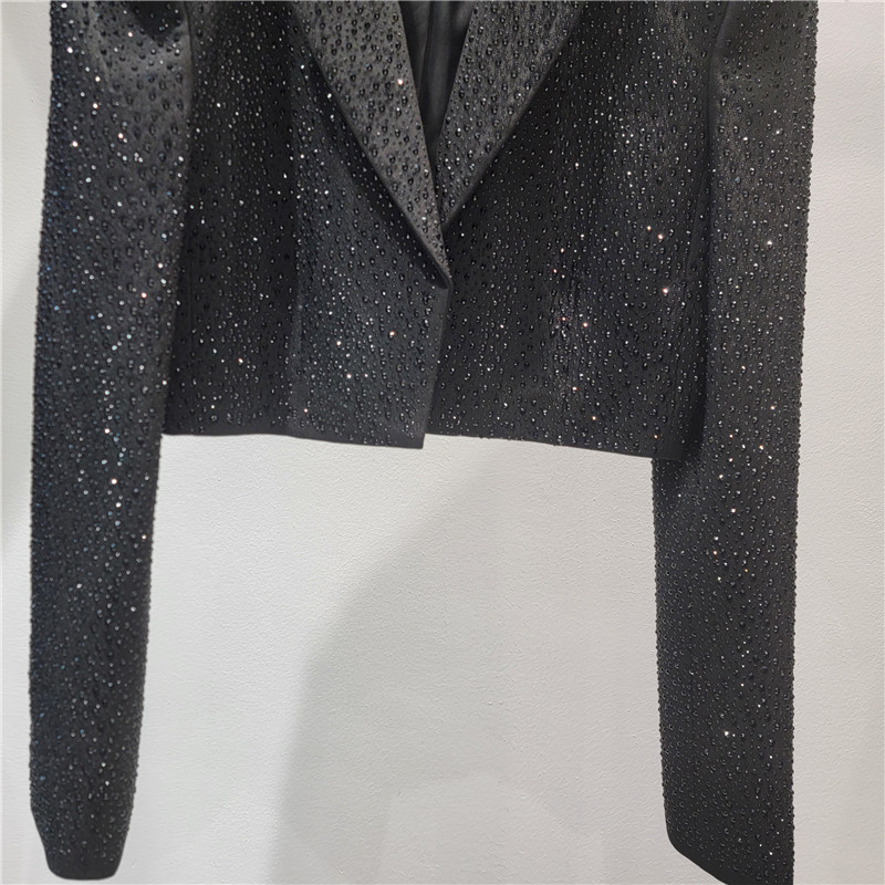 Ženski blejzer, Slim Fit, ovratnik tip blejzer, dugi rukavi, jednobojni uzorak, poliester