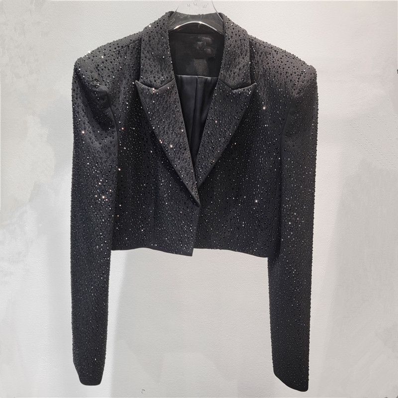 Ženski blejzer, Slim Fit, ovratnik tip blejzer, dugi rukavi, jednobojni uzorak, poliester