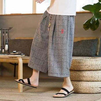 Muške šortke do koljena s kineskim stilom šivanja i mrežastim uzorkom, slobodan kroj, ljetni sportski šorc, smjesa poliestera (95% poliestera)