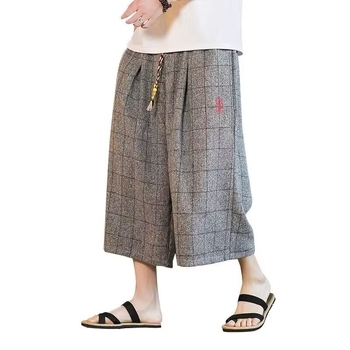 Muške šortke do koljena s kineskim stilom šivanja i mrežastim uzorkom, slobodan kroj, ljetni sportski šorc, smjesa poliestera (95% poliestera)