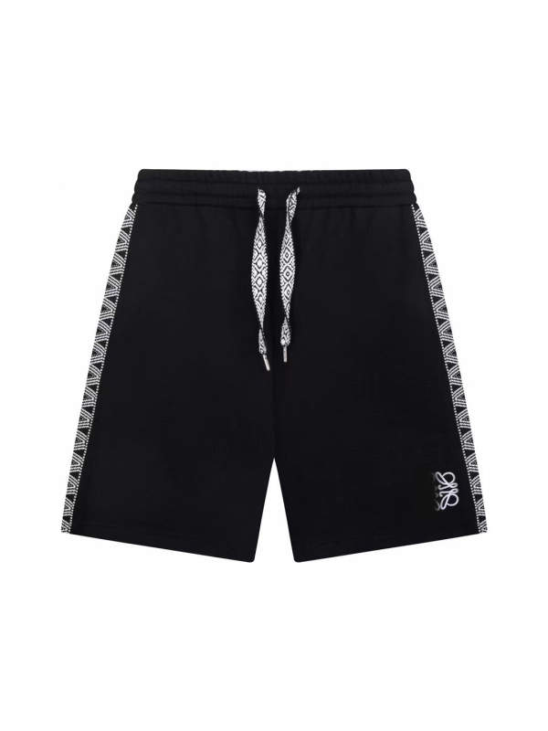 Unisex βαμβακερά σορτς με κεντημένο λογότυπο, ίσια γραμμή, μικροελαστικότητα, για όλες τις εποχές casual