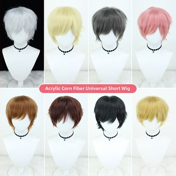 Cosplay perika, kratka kovrčava frizura, termički otporna vlakna, otprilike 150 g, nije pogodna za toplo bojanje