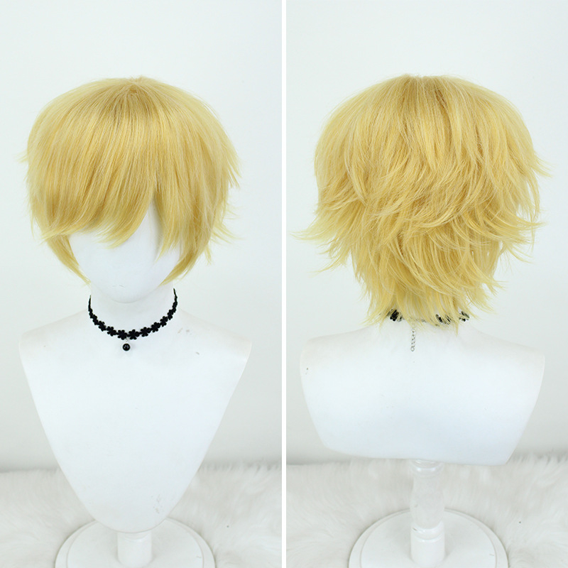 Cosplay perika, kratka kovrčava frizura, termički otporna vlakna, otprilike 150 g, nije pogodna za toplo bojanje