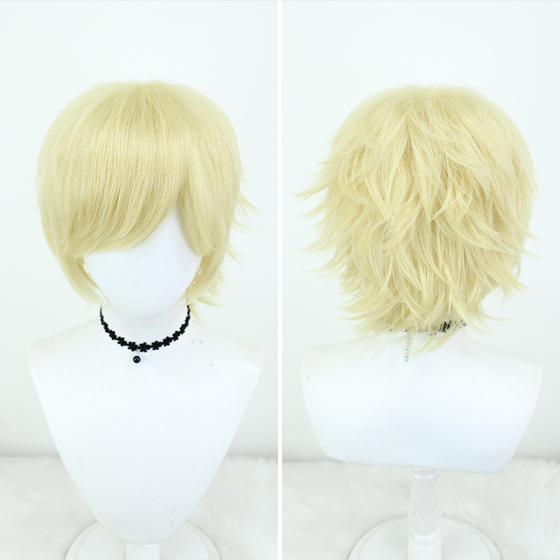Cosplay perika, kratka kovrčava frizura, termički otporna vlakna, otprilike 150 g, nije pogodna za toplo bojanje