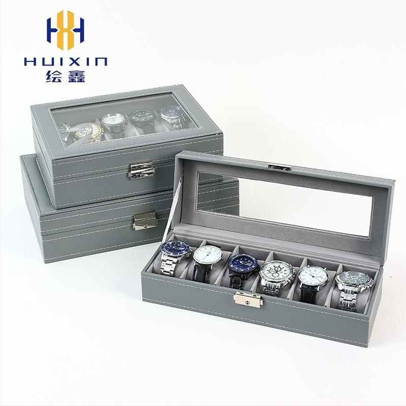 Kutija za satove za skladištenje, drvena konstrukcija, plišani ulošak, marka Xin, pakiranje u kutiji