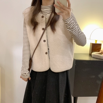 Chenille prsluk bez ovratnika za odrasle žene, ženstven stil, proljeće 2023.