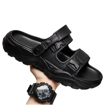 Férfi PVC szandálok, strand-stílus, nyitott lábujj, lélegző, vízálló, csúszásmentes, vezetéshez és vízben sétálásra