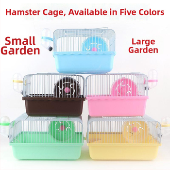 Set dodatne opreme za kavez za hamstera za početnike: trkaći kotačić u obliku sira, bočica s vodom i posuda za hranu, minimalistički stil, za unutarnju upotrebu