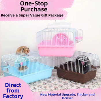 Set dodatne opreme za kavez za hamstera za početnike: trkaći kotačić u obliku sira, bočica s vodom i posuda za hranu, minimalistički stil, za unutarnju upotrebu