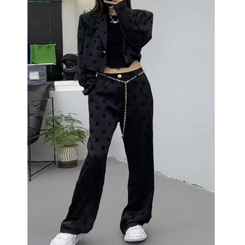 Žensko sako za kostim s printom, slobodan kroj, pamuk-poliester smjesa, jednoredno kopčanje, rever, dugi rukav, proljeće 2023