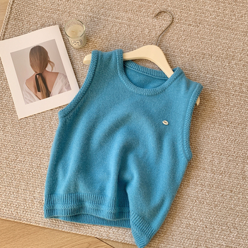 Ženska vest – opuštena silueta, okrugli izrez, poliester, elegantan gradski stil
